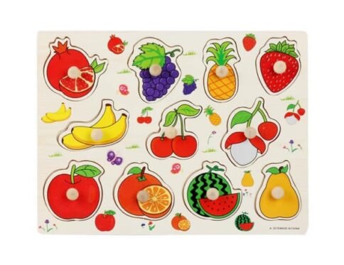 Peg Knob Puzzle - Fruits