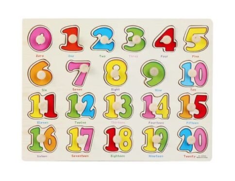 Peg Knob Puzzle - Numbers 1 - 20