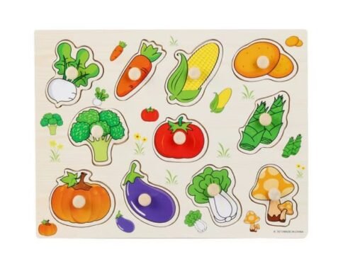 Peg Knob Puzzle - Vegetables