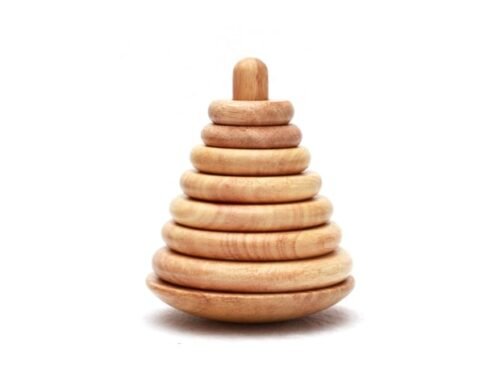 Wooden Ring Tower – 7 Rings - Wood Finish