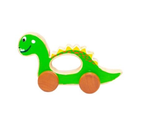 Push Dinosaur With Wheels - Wooden Toy