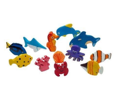 Marine Animals Set - Handmade Wooden Toy