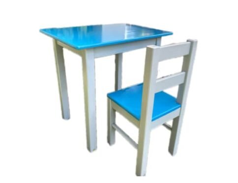 Kinder Kids Table and Chair Set - Blue and Grey