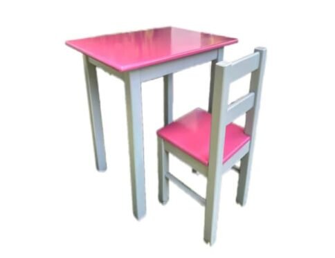 Kinder Kids Table and Chair Set - Pink and Grey